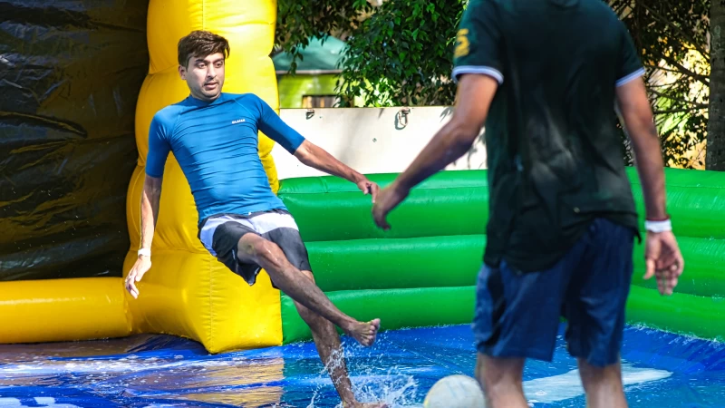 Soapy Football Outdoor Inflatable Activity gallery image