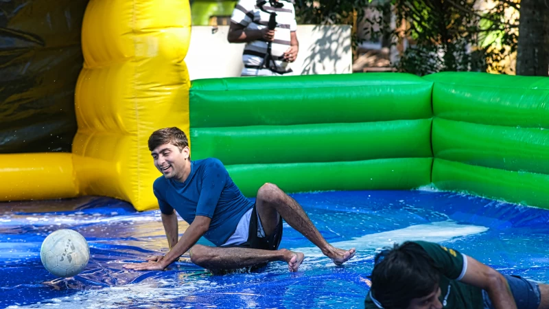 Soapy Football Outdoor Inflatable Activity gallery image