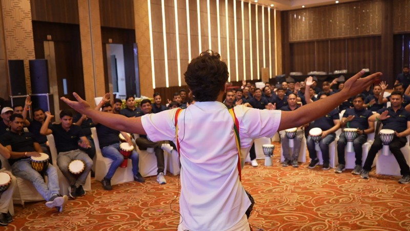 SOS Party's Gurugram Afro Drum Circle for Corporate Team Building gallery image