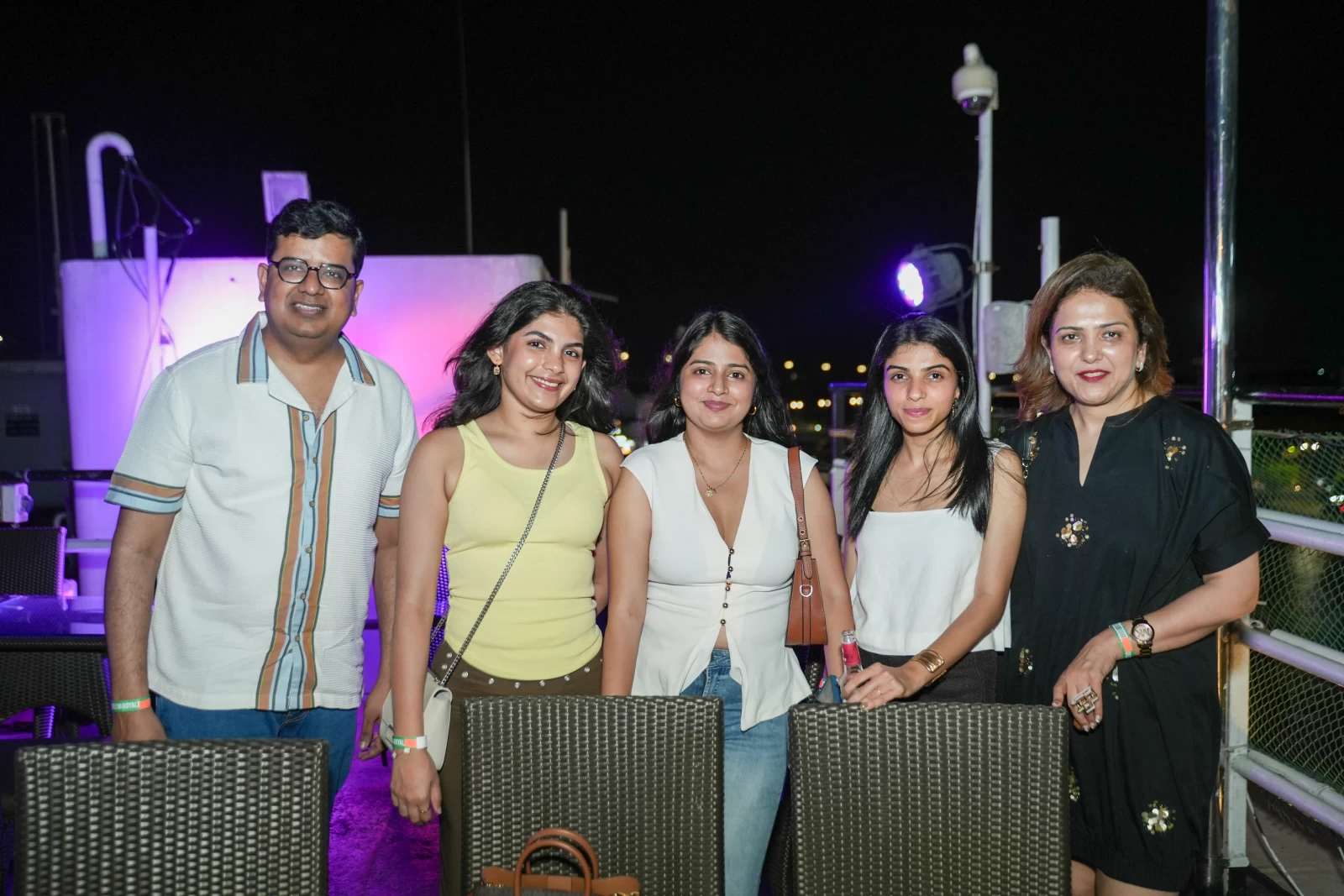 Corporate group from a company offsite boarding the Deltin Royale casino cruise at the Panaji jetty, coordinated by SOS Party.