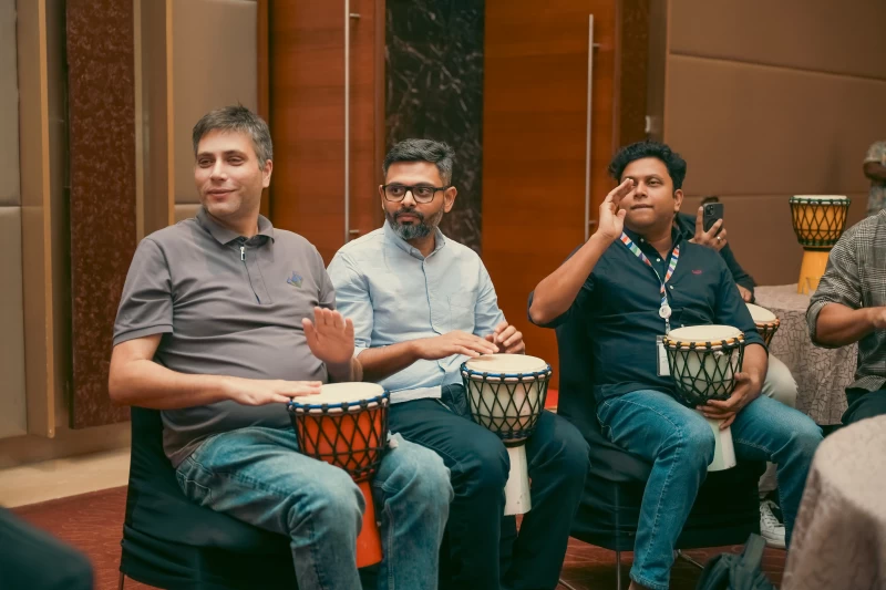 Drum Circle Icebreaker at Hyderabad's Premier Corporate Night gallery image