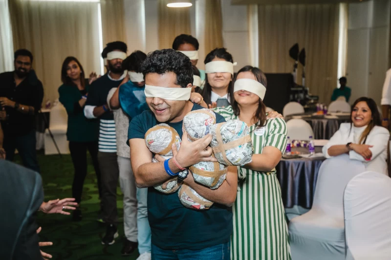 The Amazing Race Team Building Activities - Blind Fold Snake organized by SOS Party in Pune gallery image